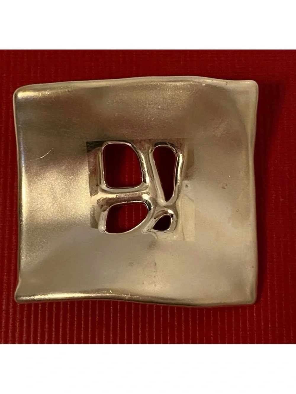 BAT AMI BROOCH PIN 925 STERLING SILVER VINTAGE MODERNIST ABSTRACT ISRAEL SIGNED